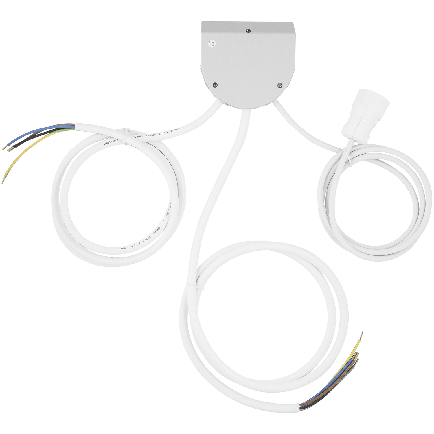 Küchen-Anschlussbox 1 x 2 m Kabel, 2 x 5 m Kabel