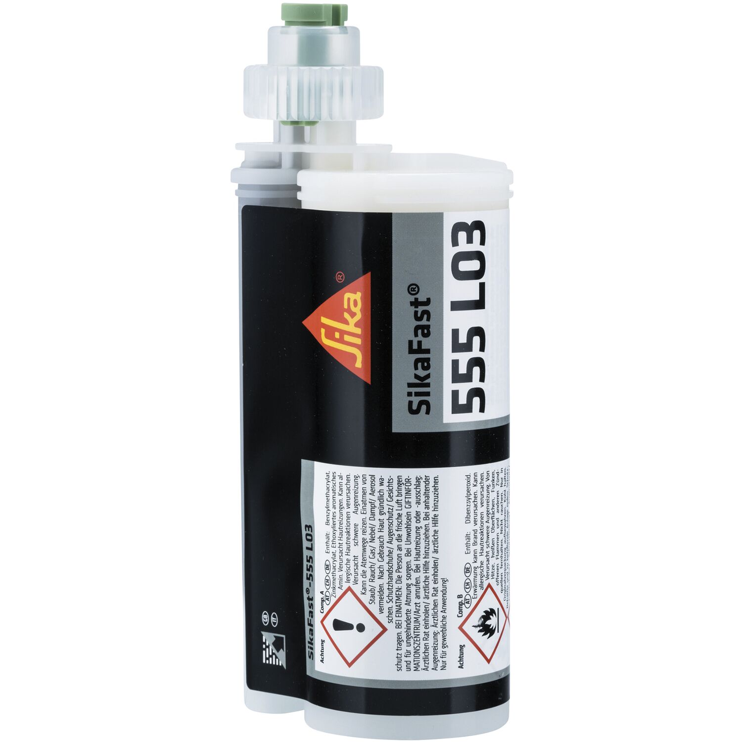 Sika 2K-Strukturklebstoff SikaFast-555 L03 (AB) 250ml - inkl. Statikmischer (12 Stück)