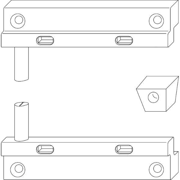 Maco #14011 Rustico Schließzapfenplatten-Garnitur BLR R3 Ladenabstand 25mm schwarz