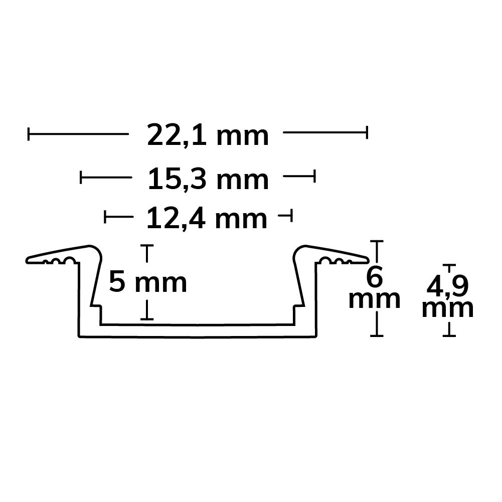 ISOLED LED Einbauprofil MINI-EB V2 eloxiert L: 200cm