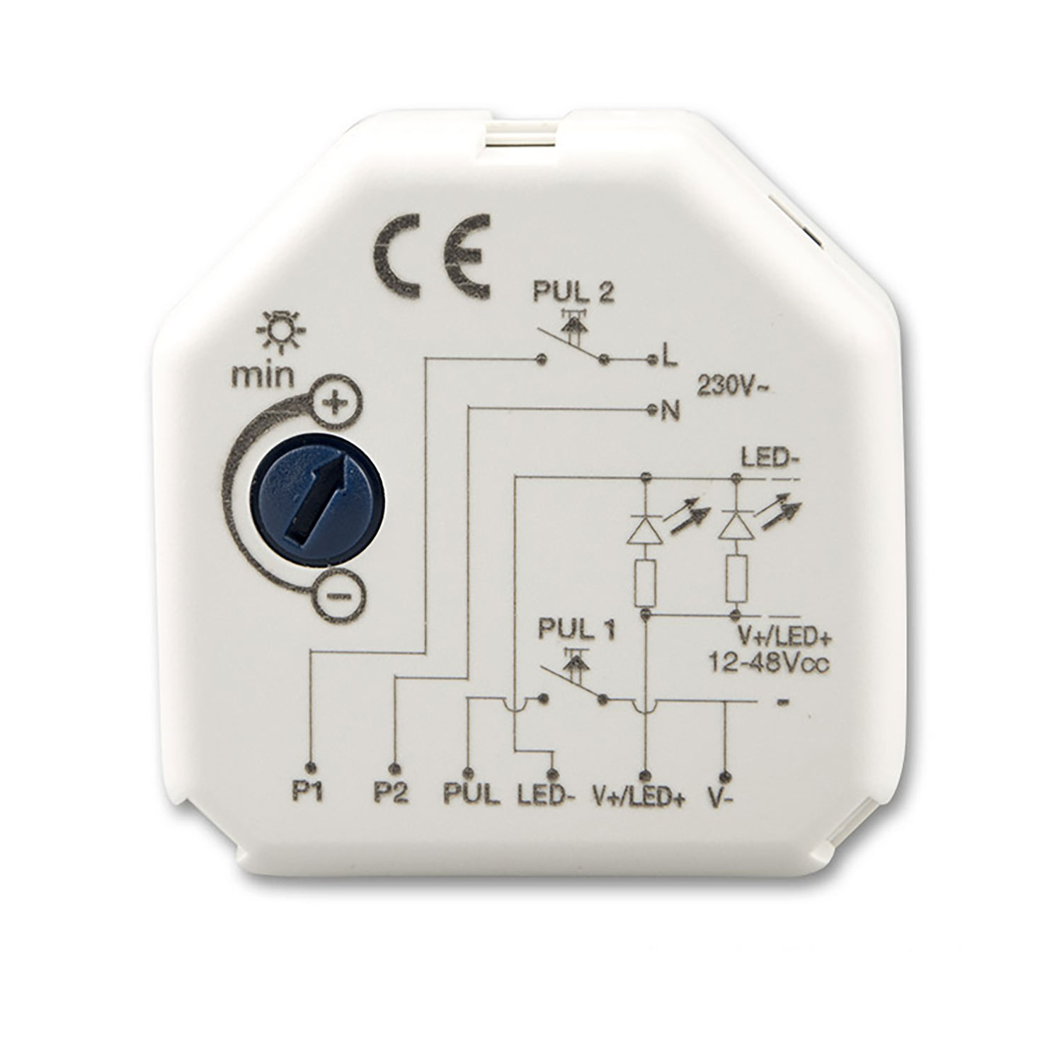 ISOLED Universal-Push PWM-Dimmer für LED Spots / Stripes 1 Kanal 12-24V 8A 36-48V 6A