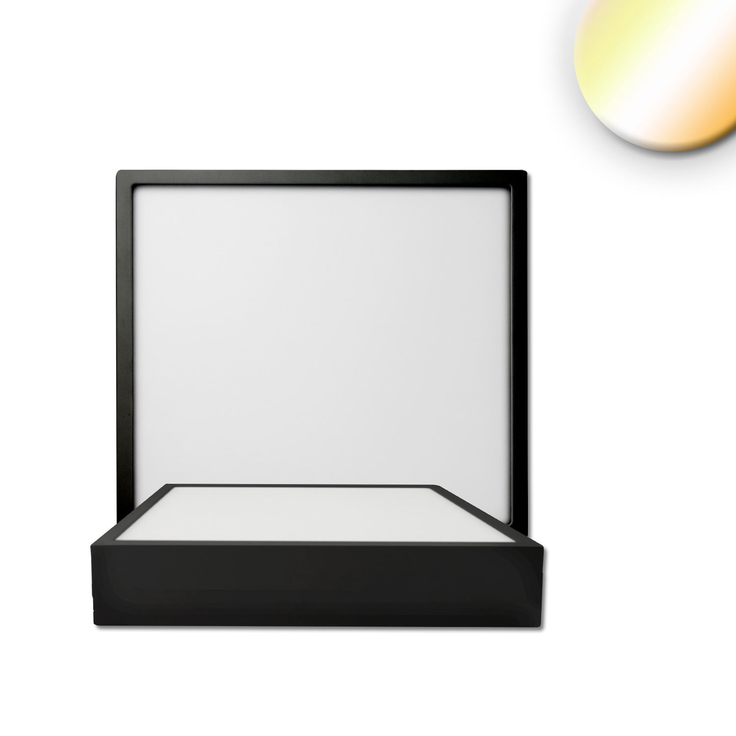 ISOLED LED Deckenleuchte PRO schwarz 8W eckig 120x120mm ColorSwitch 2700|3000|4000K dimmbar