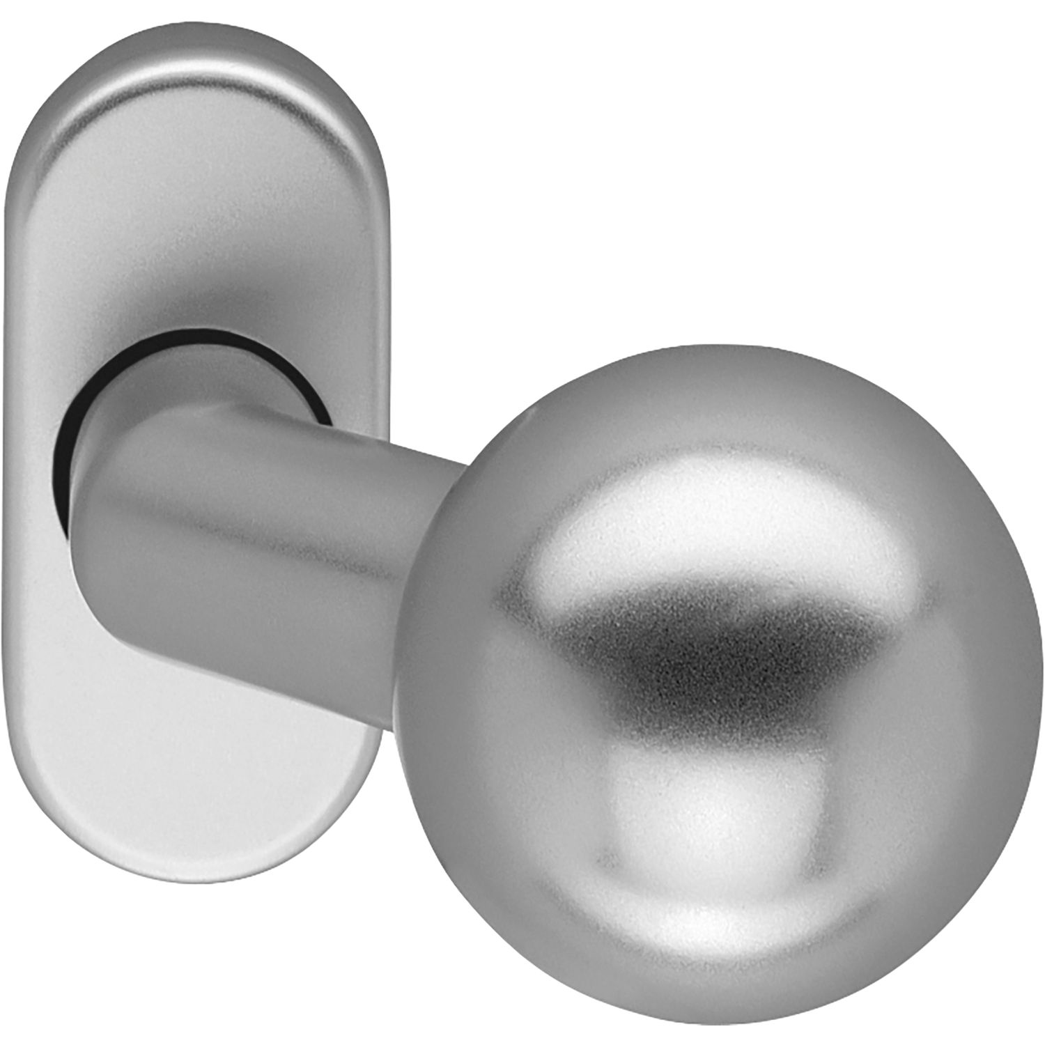 Türknopf K 160, FS - auf Rosette, Alu silber eloxiert