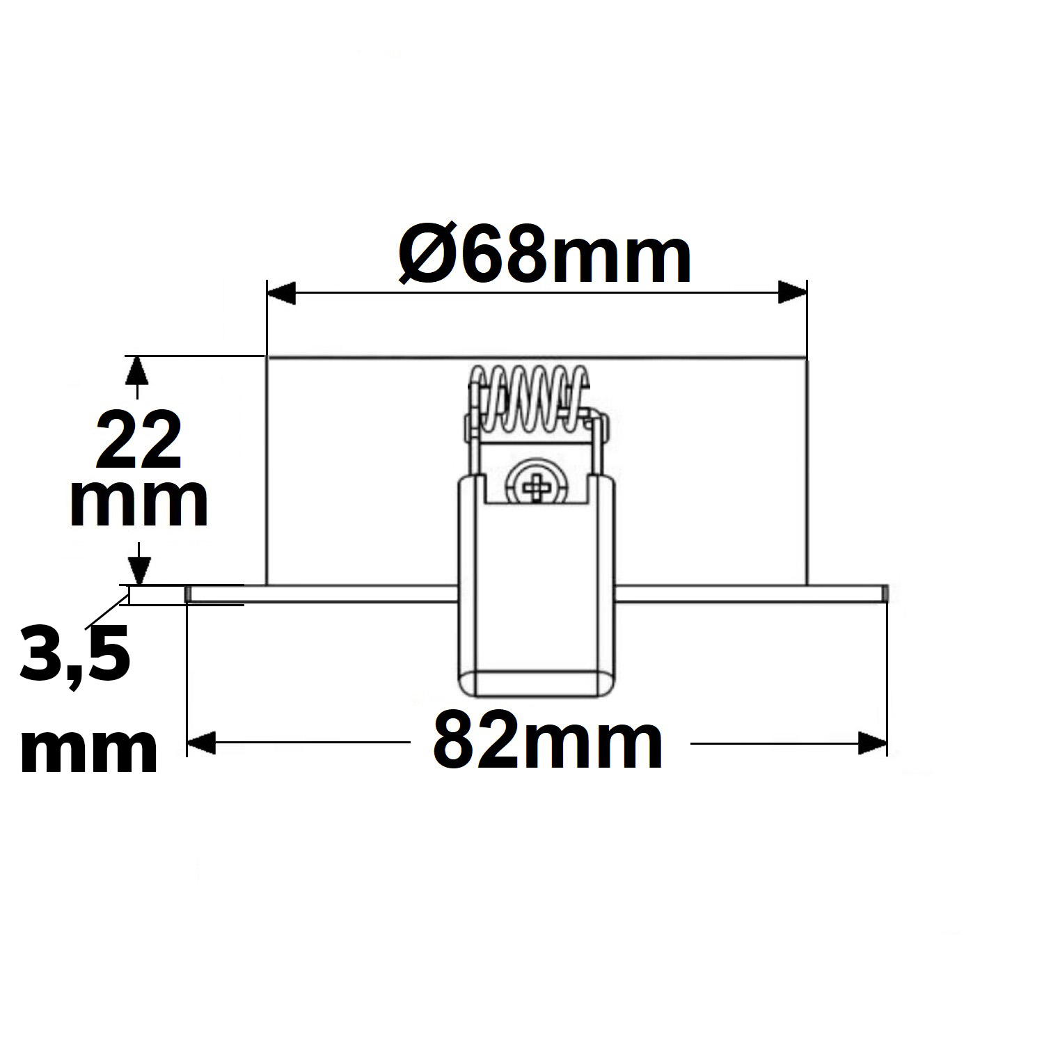 ISOLED Einbaurahmen BRUSH TWO eckig Loch 68mm Alu schwenkbar für GU10/MR16 Spots