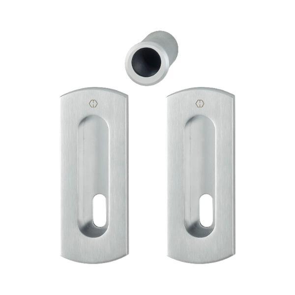 Hoppe HOPPE Schiebetürmuschel Set M463 - BB, Messing verchromt satiniert