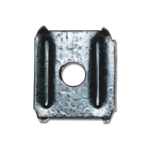 Rückwand-Halteplatte, 17 x 16 x 1 mm, Stahl blank (100Stk)