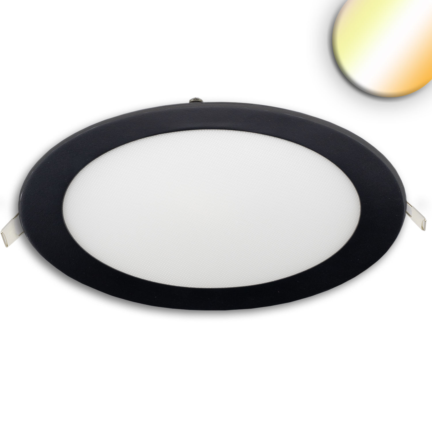 ISOLED LED Downlight 24W rund ultraflach schwarz 300mm ColorSwitch 3000|3500|4000K dimmbar
