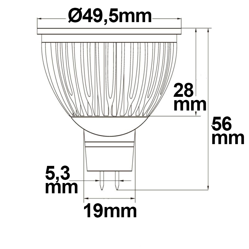 ISOLED MR16 LED Strahler 6W Glas diffus 120° warmweiß