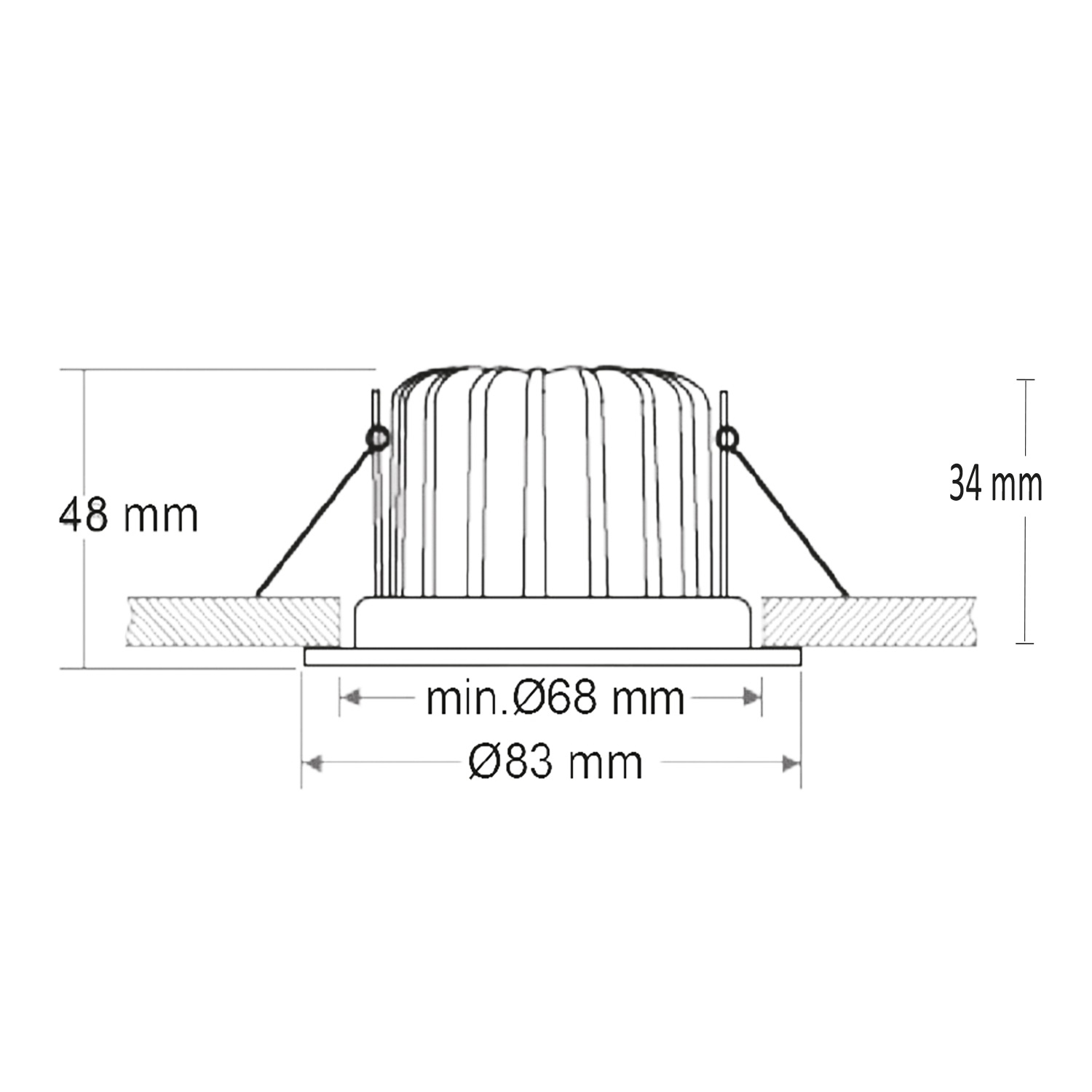ISOLED LED Einbauleuchte 68 MiniAMP alu gebürstet 5W 24V DC 2700K dimmbar