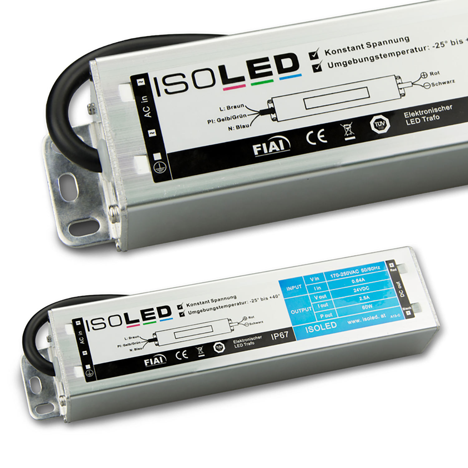 ISOLED LED Trafo 24V/DC 0-60W IP66