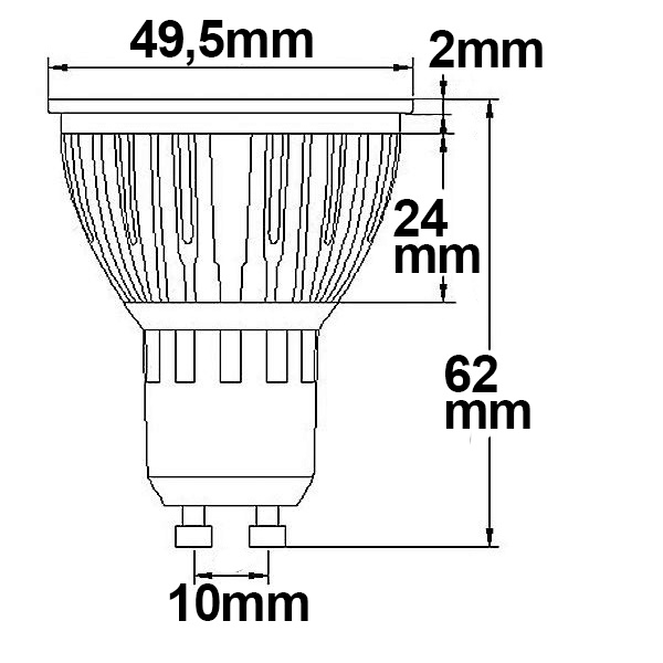 ISOLED GU10 LED Strahler 5,5W COB 70° warmweiß dimmbar