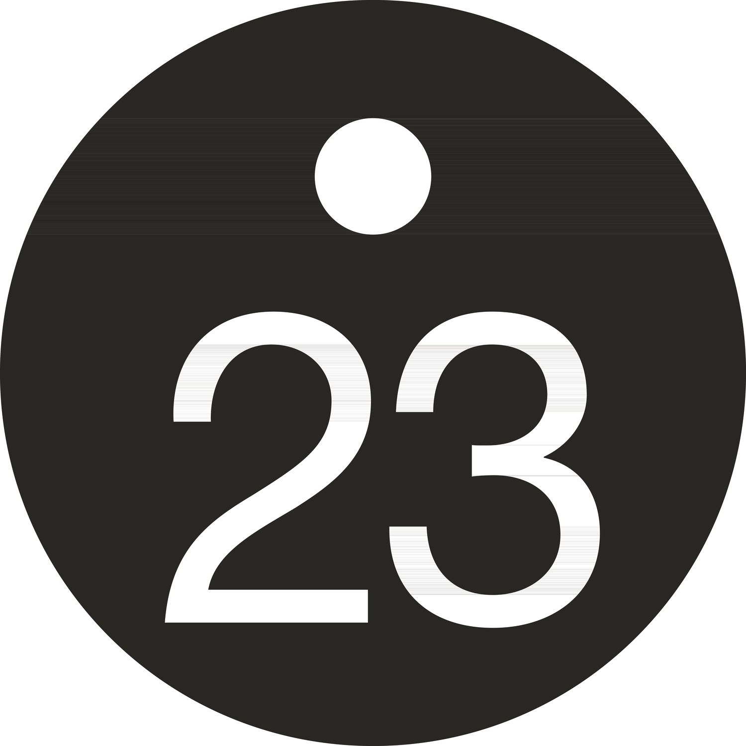 Schlüsselnummer - ø 25, Nummer 23, Aluminium schwarz eloxiert