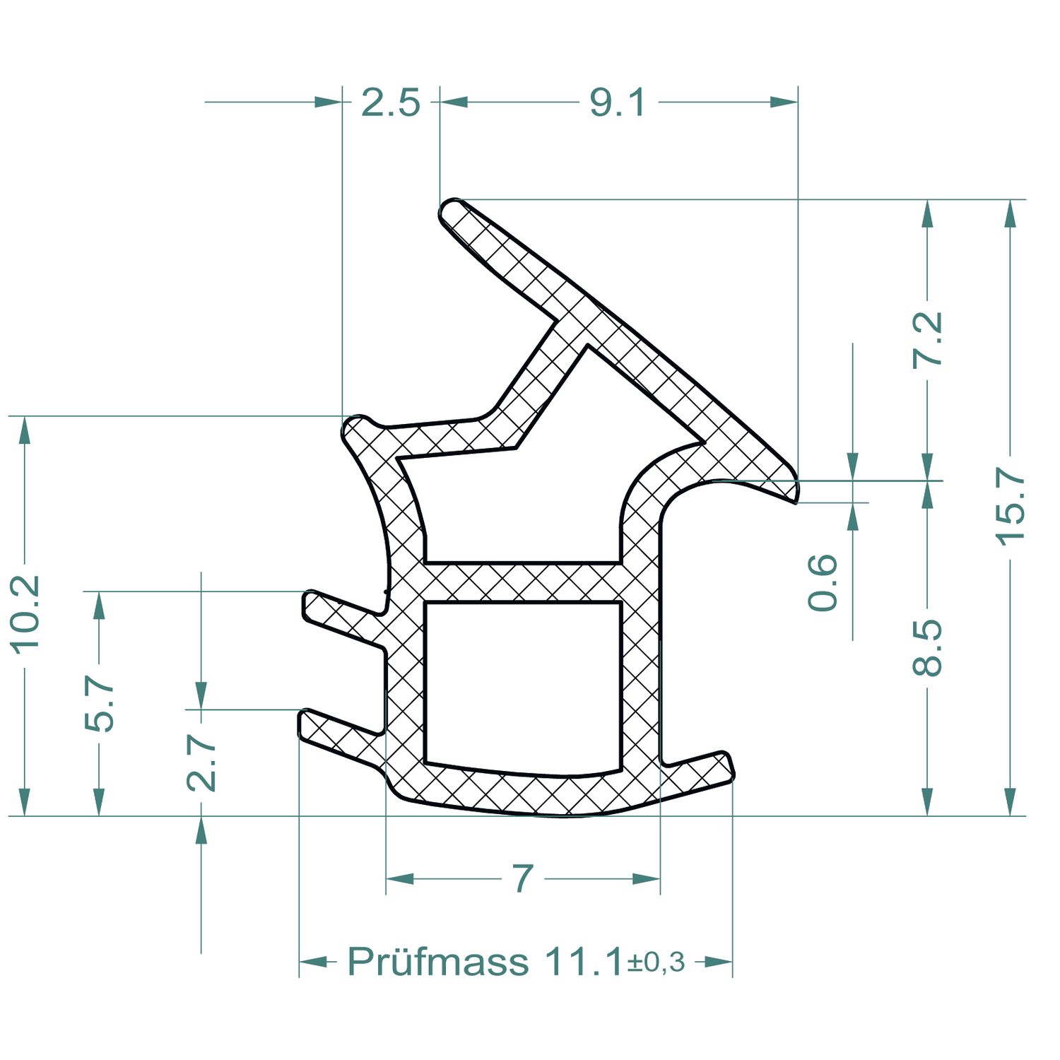 DOMOFERM Zargendichtung C895 FH grau, EI30, 6,05 m, bis BJ 12/2008