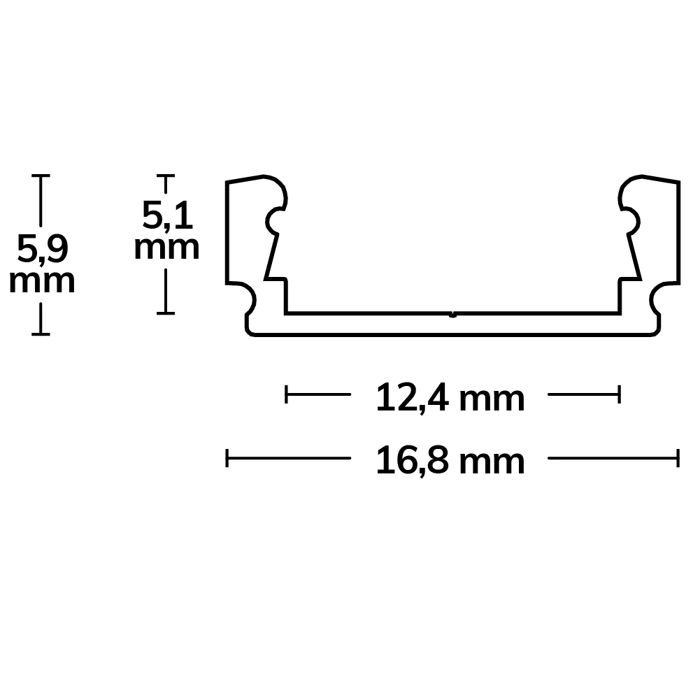 ISOLED LED Aufbauprofil SURF12 FLAT Aluminium eloxiert 300cm