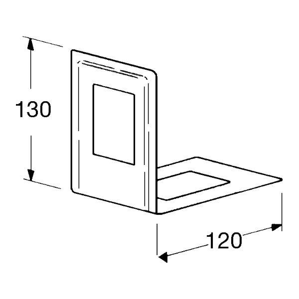 Buchstütze 10803, 130 x 120 mm, Stahl weiß (ähnlich RAL 9003)