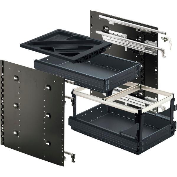 HETTICH Systema Top 2000 Schnellmontage-Set Sil Sys,Voll-/Überauszug, ET730,schw