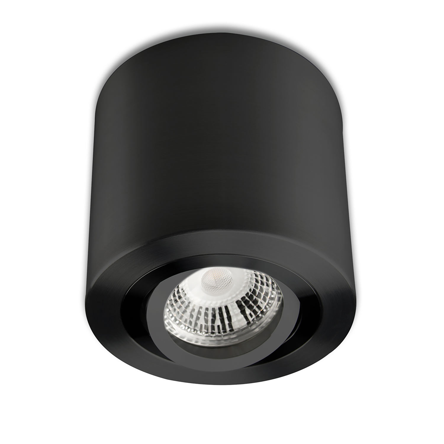 ISOLED Deckenaufbauleuchte rund für GU10/MR16 Alu schwarz exkl. Leuchtmittel