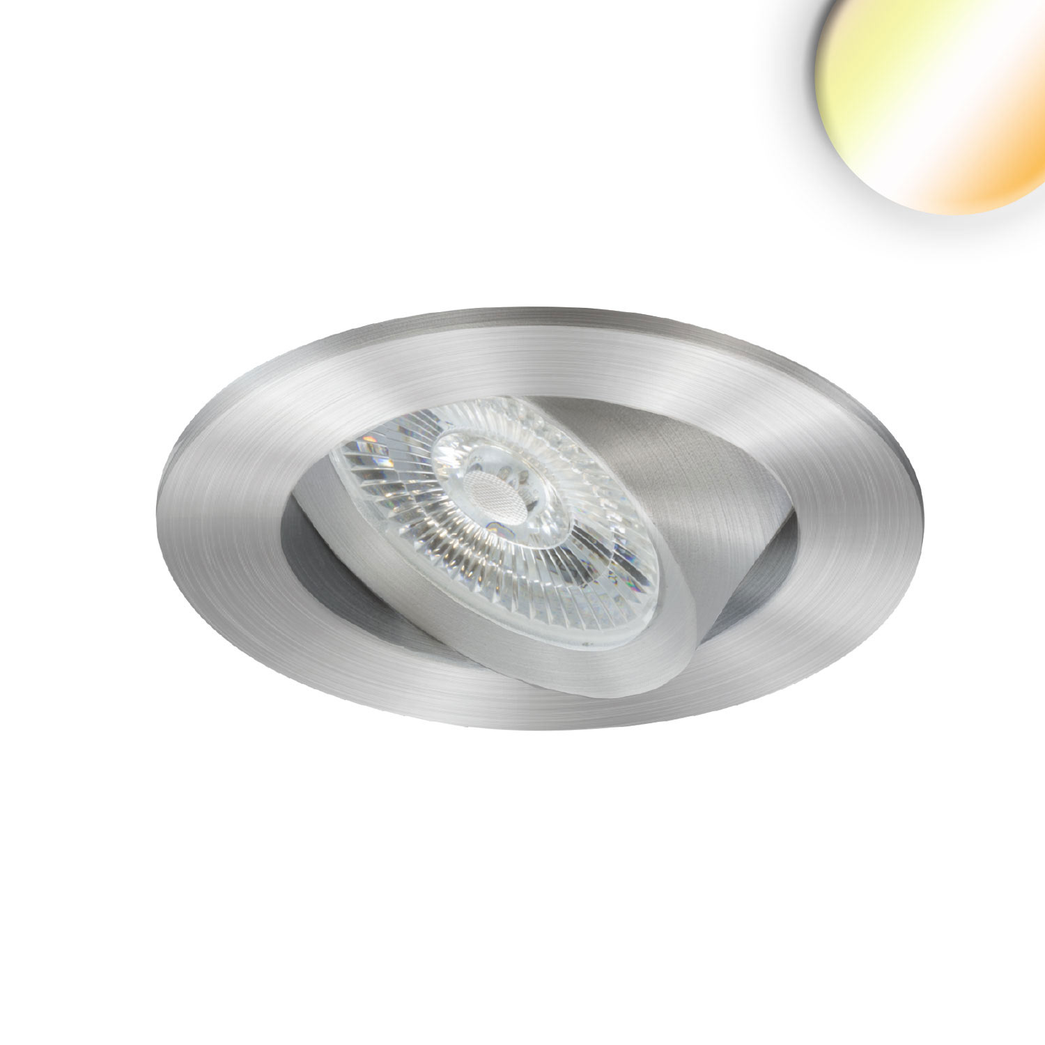 ISOLED LED Einbauleuchte Sunset Slim68 Alu rund 9W 1800-2800K Dimm-to-warm