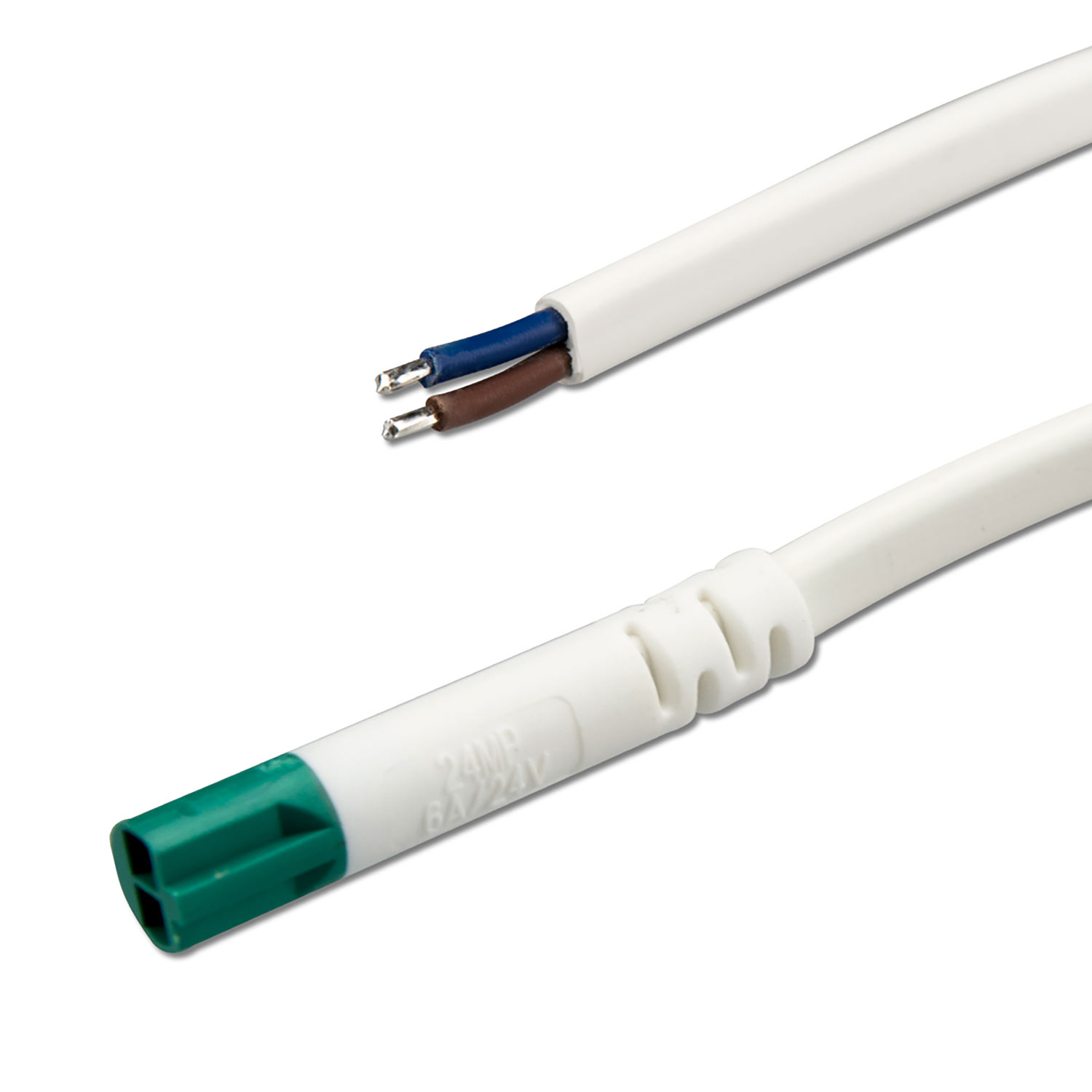 ISOLED Mini-Plug Anschlusskabel male 1m 2x0,75 IP54 weiß-grün max. 48V/6A