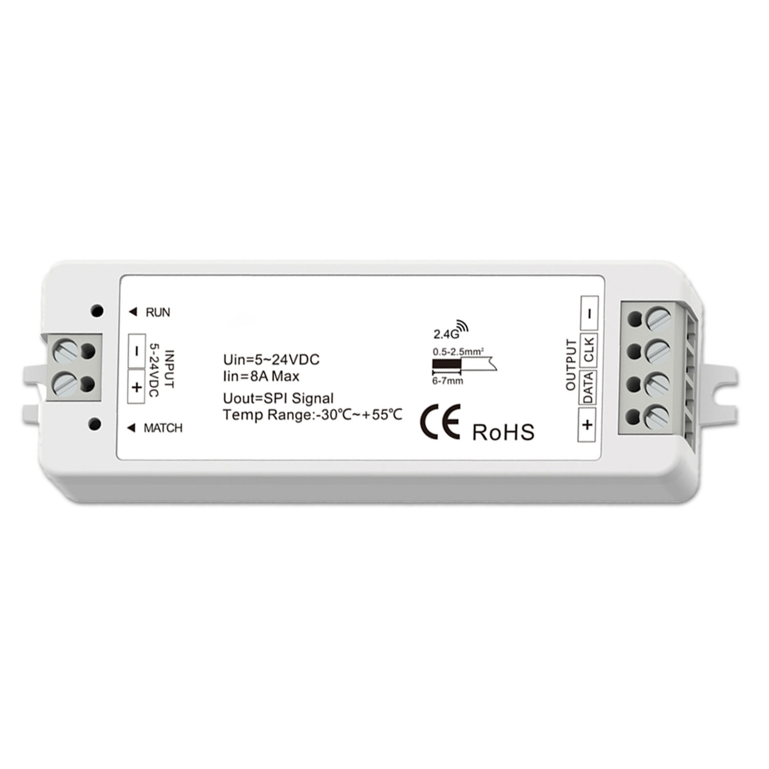 ISOLED LED FUNK SPI-Controller für 8 - 1024 Pixel inkl. Fernbedienung 12-24V DC 8A