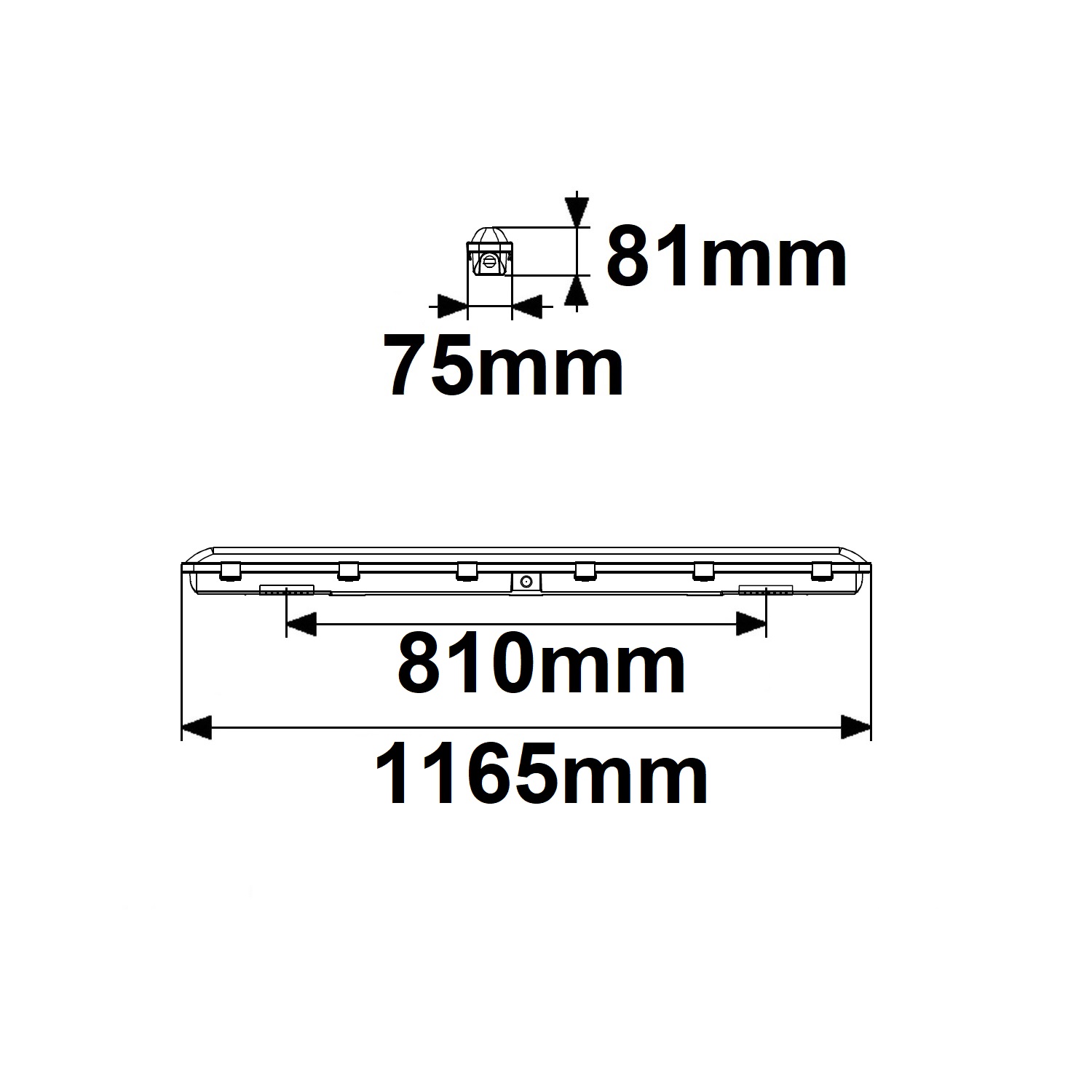 ISOLED LED Wannenleuchte SL 120cm IP66 PowerSwitch 24-40W 140lm/W 4000K