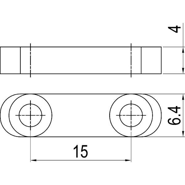 IMH-ABS Optionaler Gleitstein für Mitnehmerhaken, 24x6,4x4 mm, schwarz verzinkt
