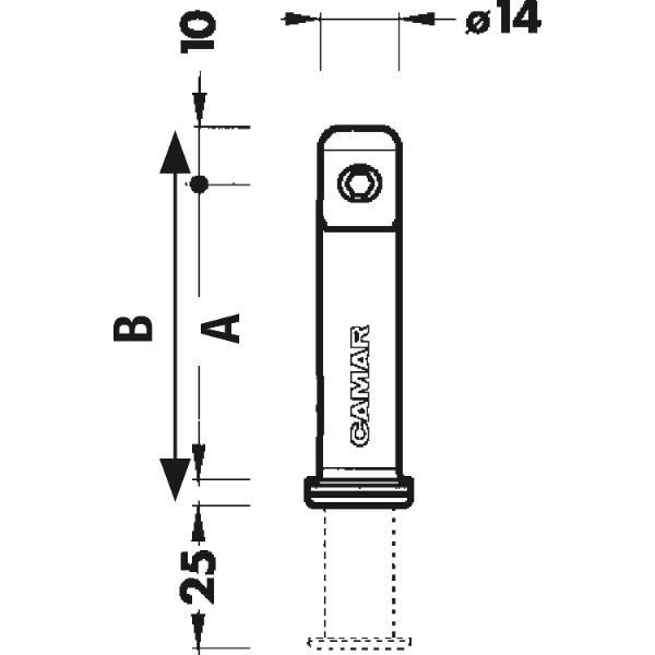 CAMAR Höhenversteller 306 Bohr ø14 Tragkraft 300kg Maß A 52+B 62 Zinkdruckguss