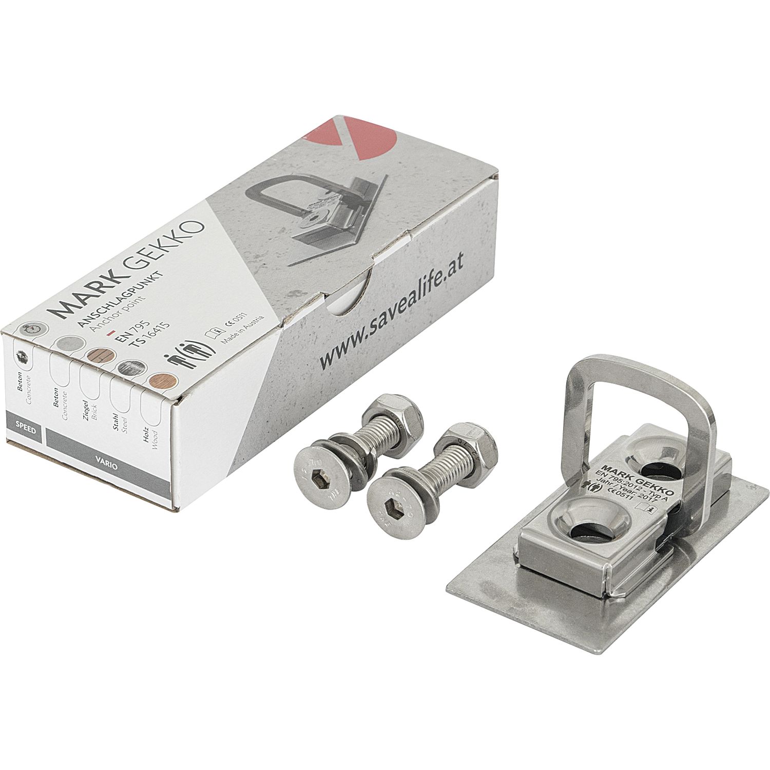 MARK Anschlagpunkt Gekko Vario EN795 95x50x14 mm zum Einsatz in Metall