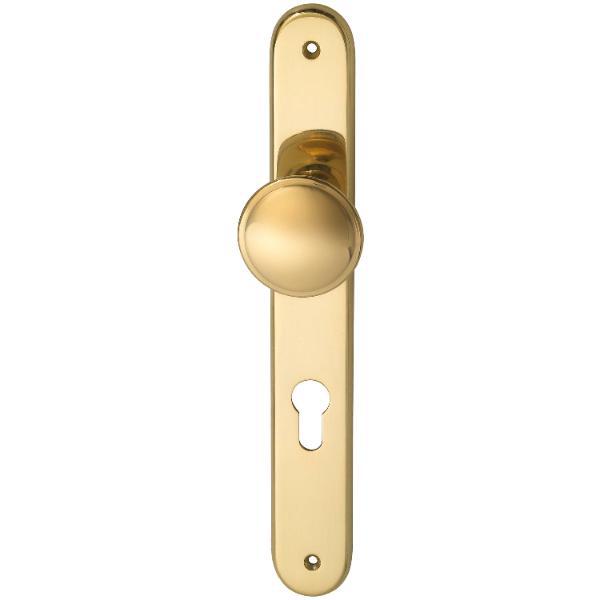 Haustür - Knopflangschild ELEGANT 22, PZ88, Messing poliert