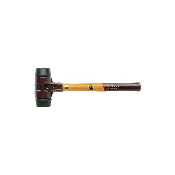 Halder Schonhammer Temperguss Kopf ø 50 mm Gummi schwarz Hickory Stiel