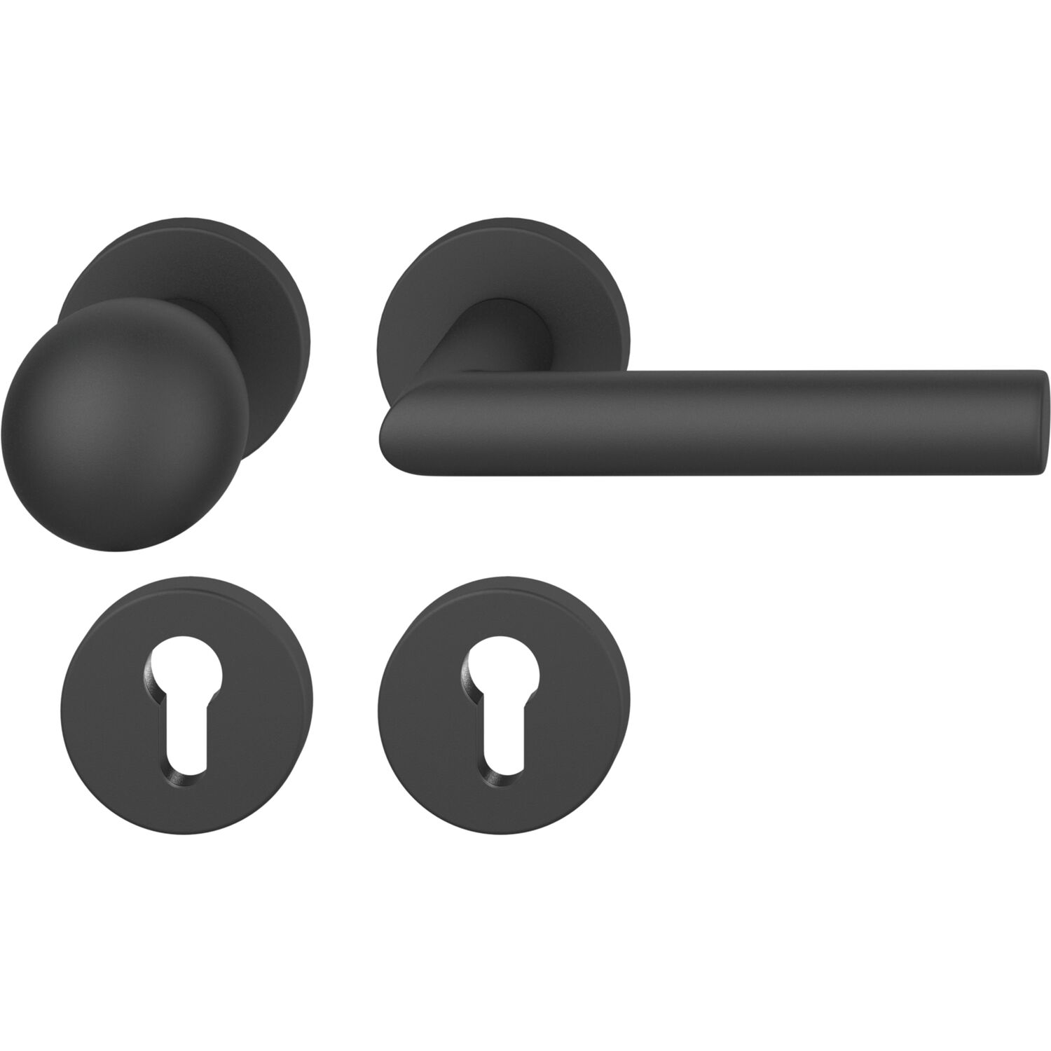 FSB Wechselgarnitur 12 1076 ASL auf Rosette PZ, Knopf drehbar, schwarz matt