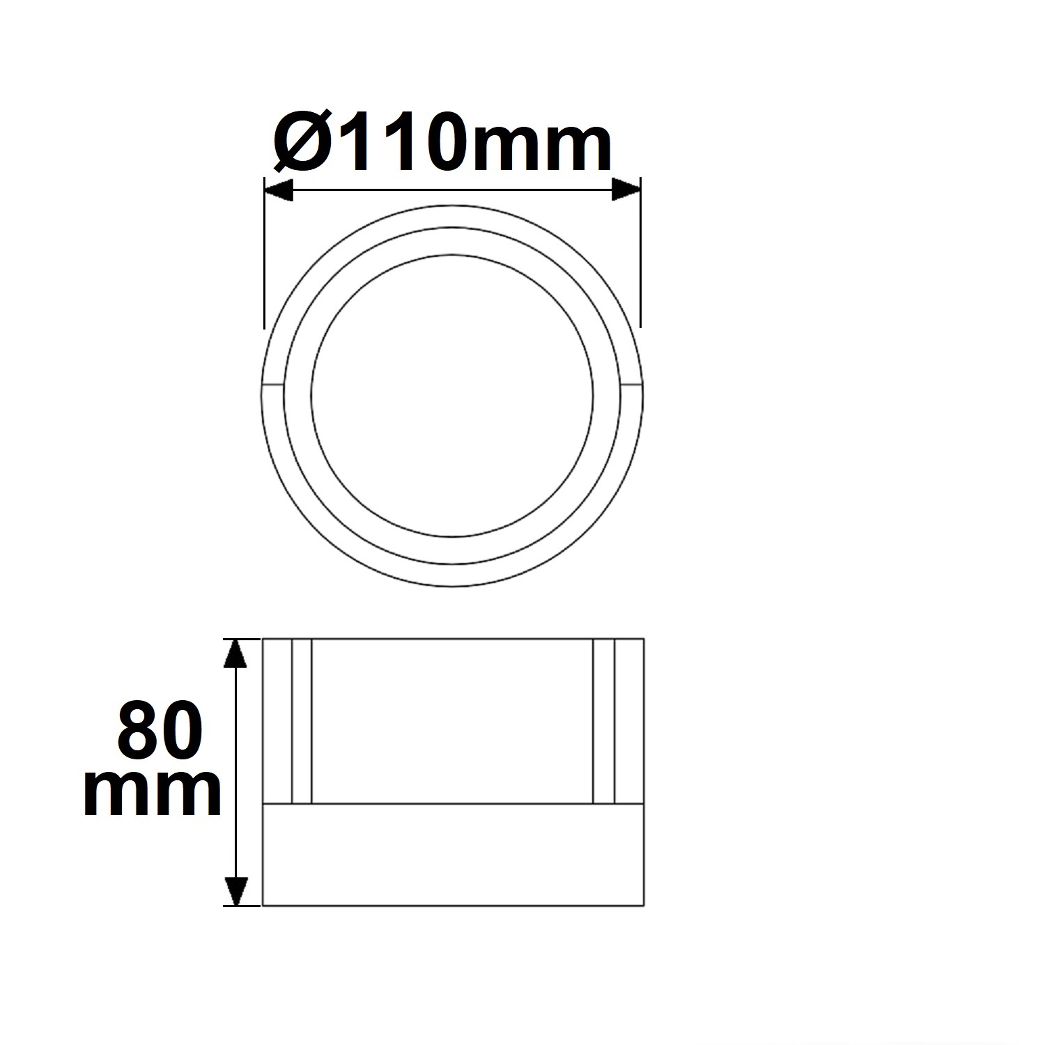 ISOLED LED Wandleuchte rund 6W IP54 sandschwarz warmweiß