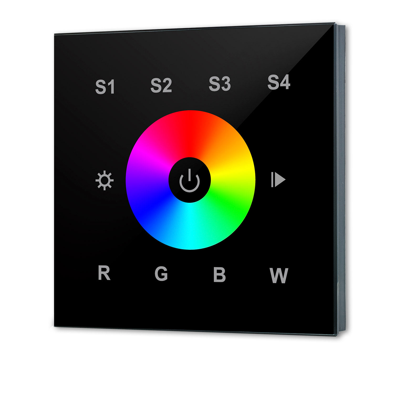 ISOLED DALI DT8 RGB+W 1 Gruppe Einbau-Touch Master-Controller schwarz 230V AC oder DALI-Bus Spannung
