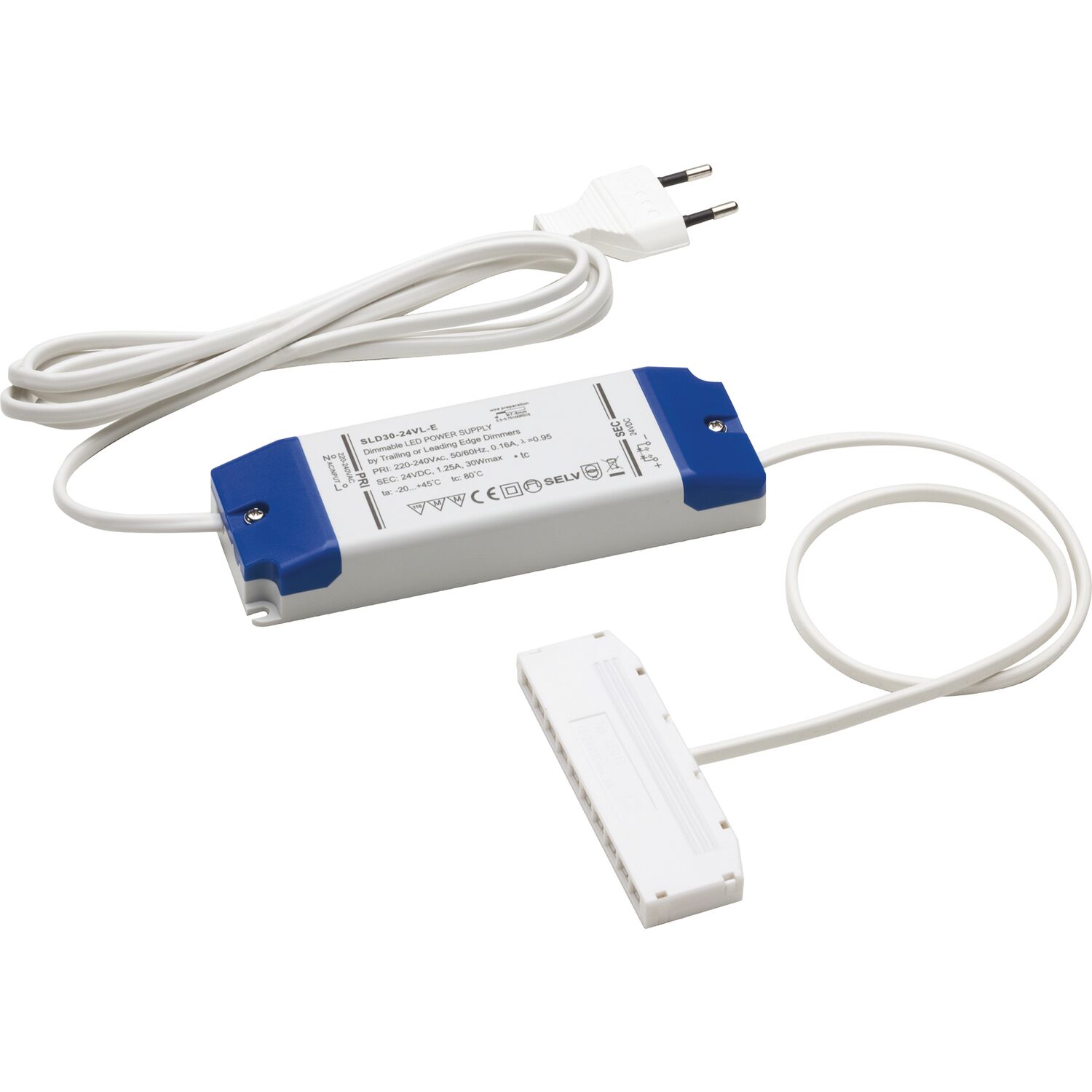 LED-Netzgerät SLD30, 24 V/DC, dimmbar, 9-fach Verteiler, Leistung 30 W