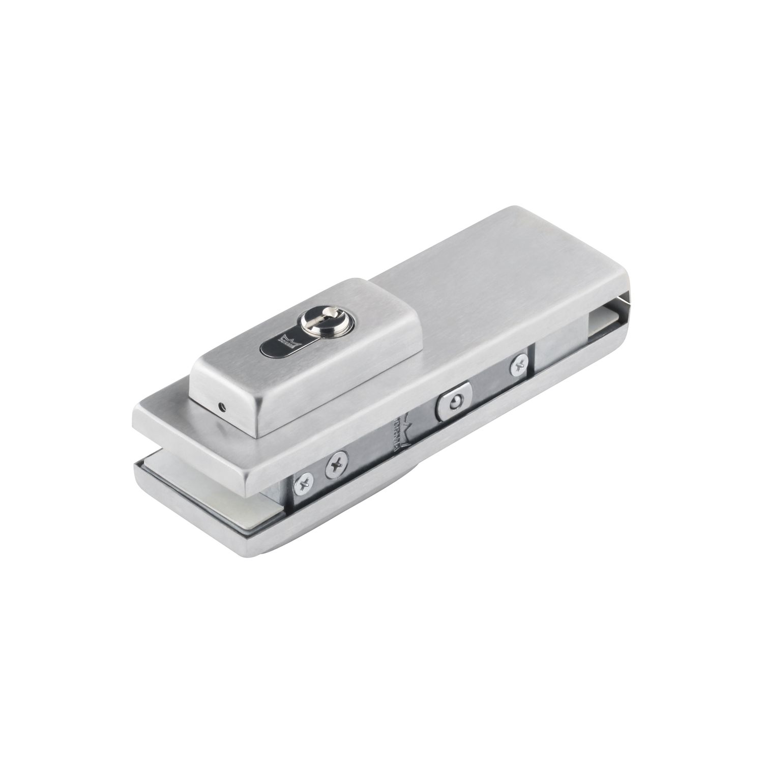 DORMA-Glas Eckschloss US 10 Universal light, PZ, Glas 10 - 12 mm, (03.608) Edelstahl