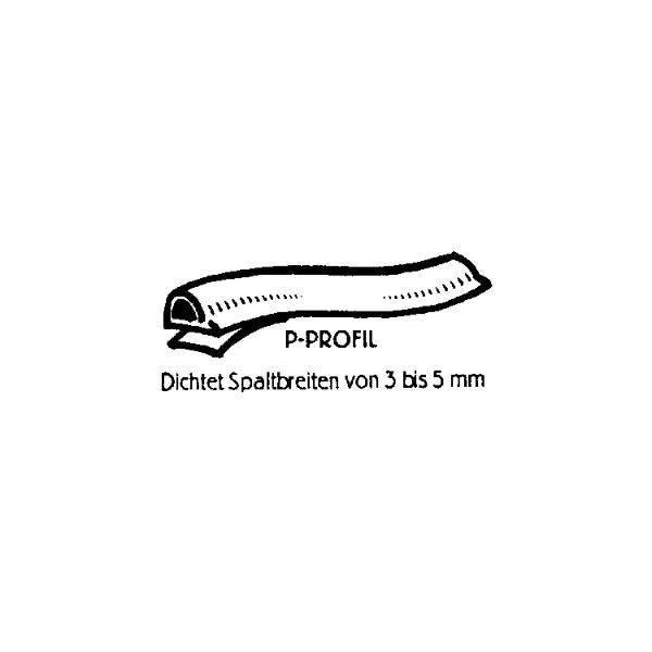 Ellen Dichtungsprofil selbstklebend, Typ P, Kunststoff weiß, 1 Stück = 7,5 Meter