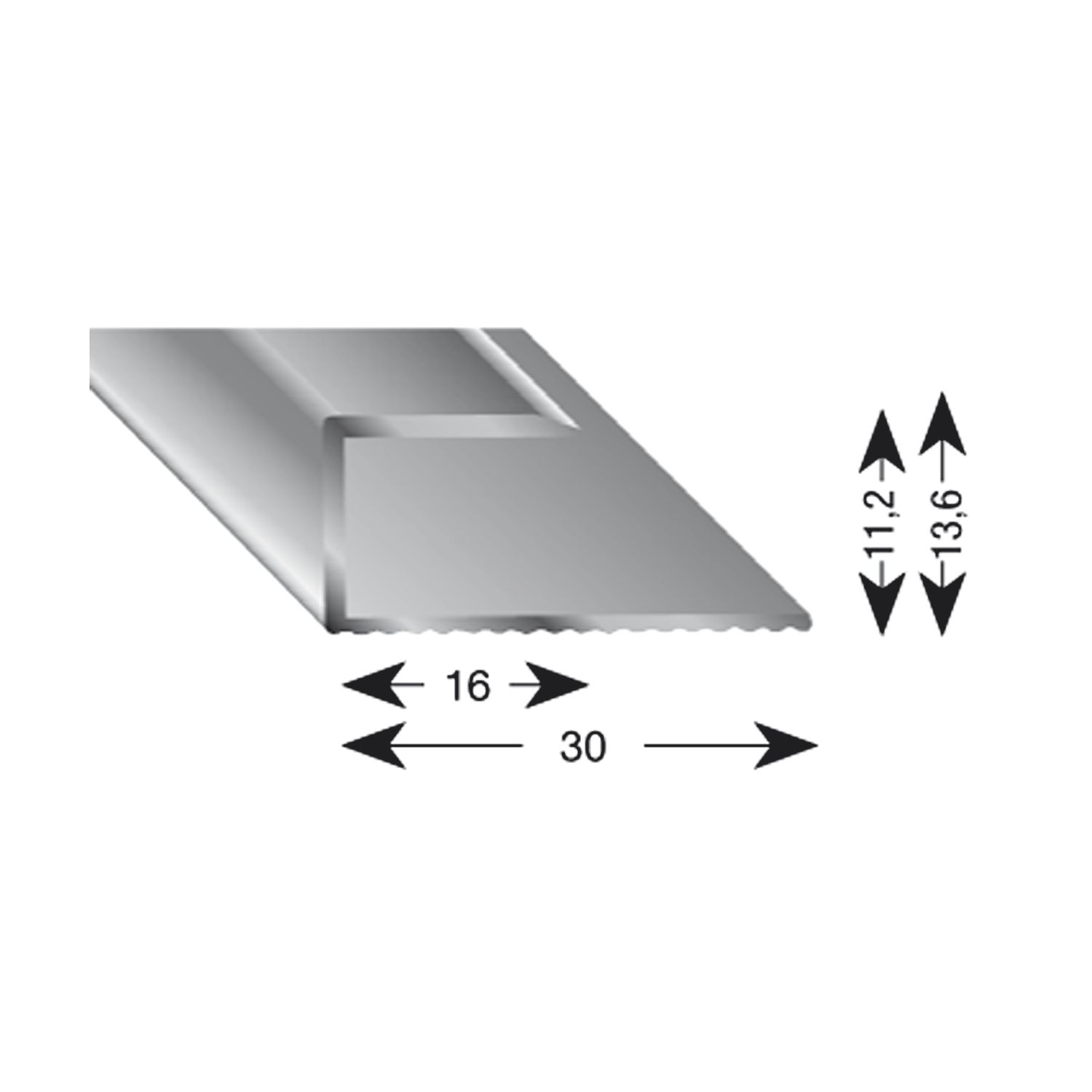 Kügele Gleitabschlussprofil U Alu silber eloxiert 11/1000 mm