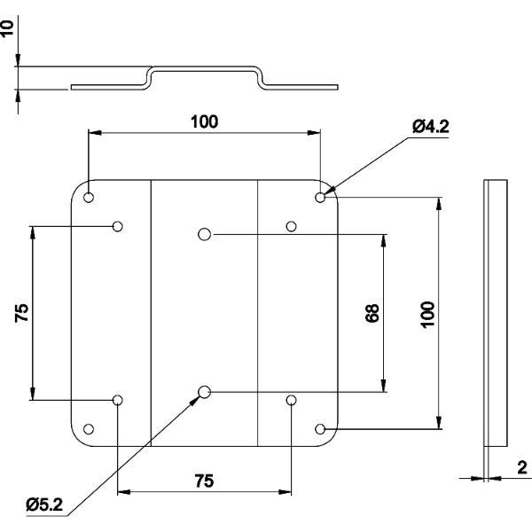 Accuride Halterung fix DBLIFT-0020, Stahl schwarz kunststoffbeschichtet