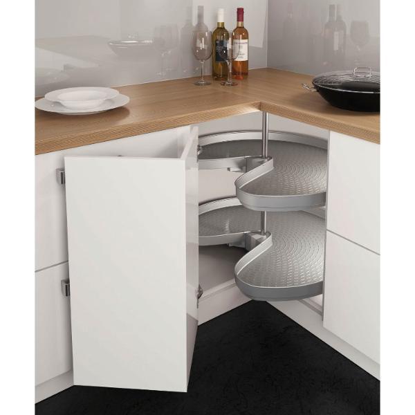 ninka 3/4-Kreis Schwenkboden ProArc Korpusbreite 800mm Kunststoff Alugrau