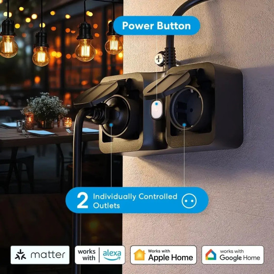 Meross Smarter Stromverteiler outdoor IP44 WiFi Matter