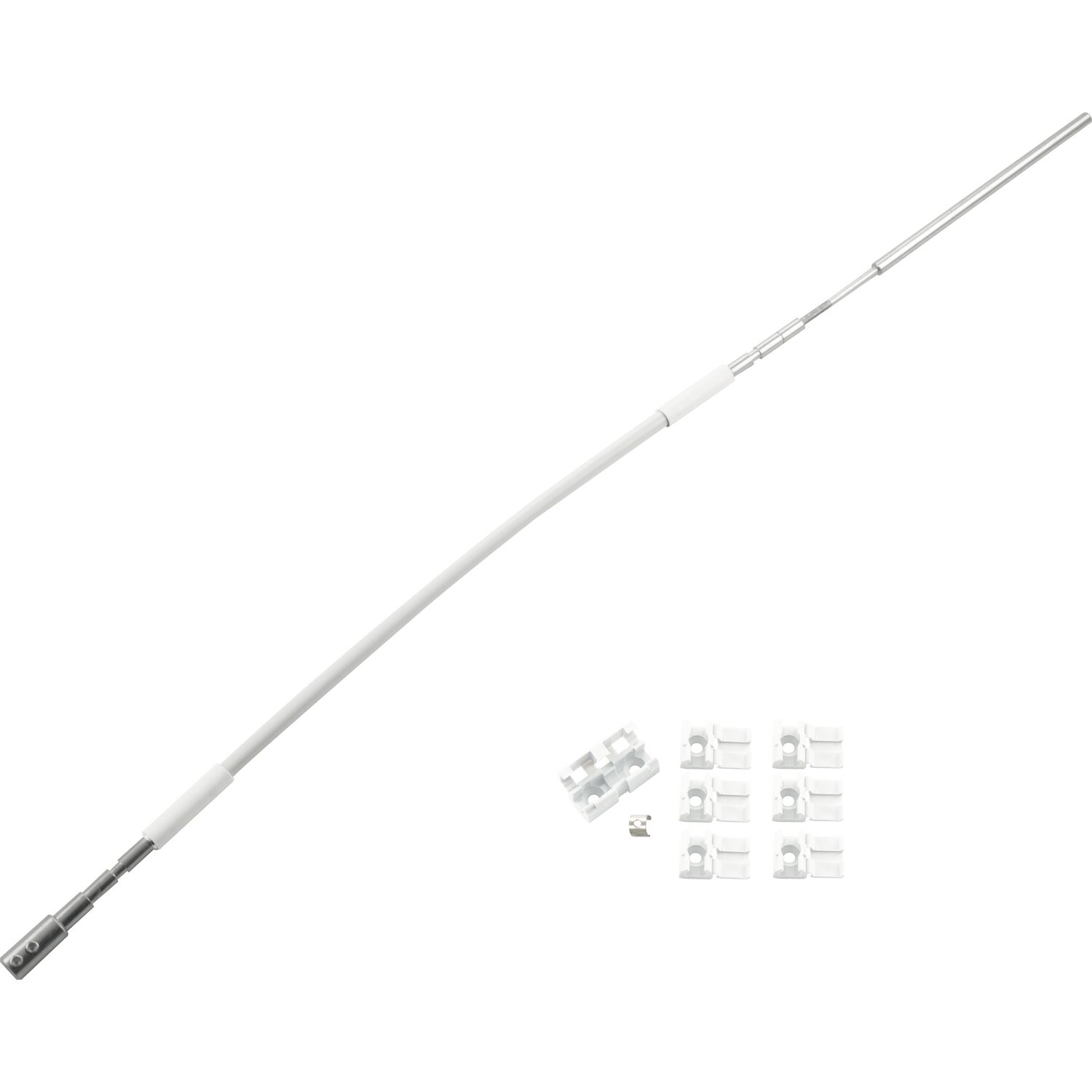 HAUTAU FL190 Flexibles Gestänge mit Zubehör Rund/Flachbogen L= 400 mm weiß