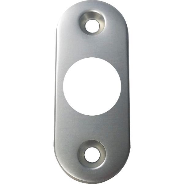 Grundmann GRUNDMANN Drückerrosette WG oval, sichtbar geschr., 28 x 68 x 6, Alu pol(16)