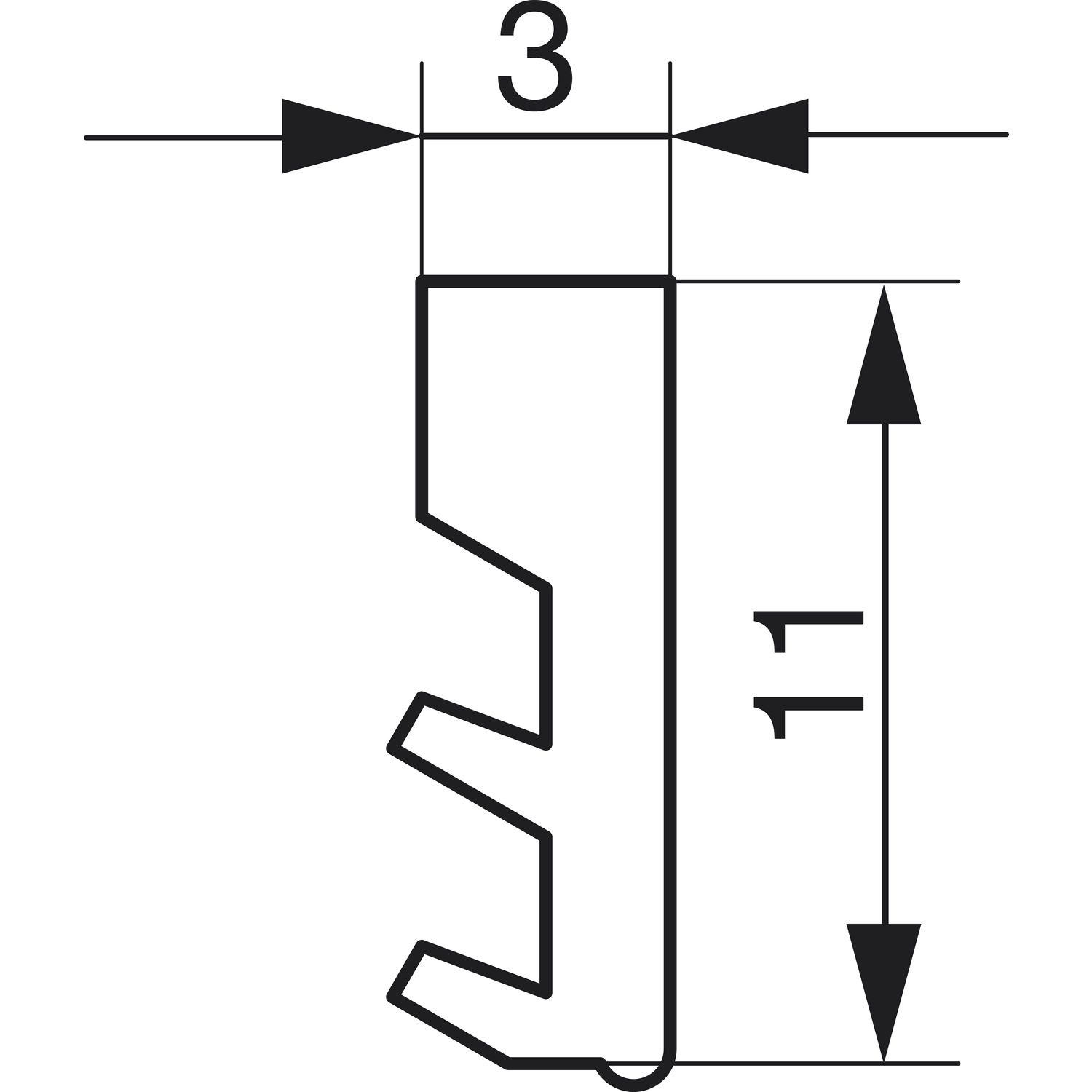 GU Thermostep/Timberstep Dichtungsprofil P859 zu Verbreiterung P1051, schwarz