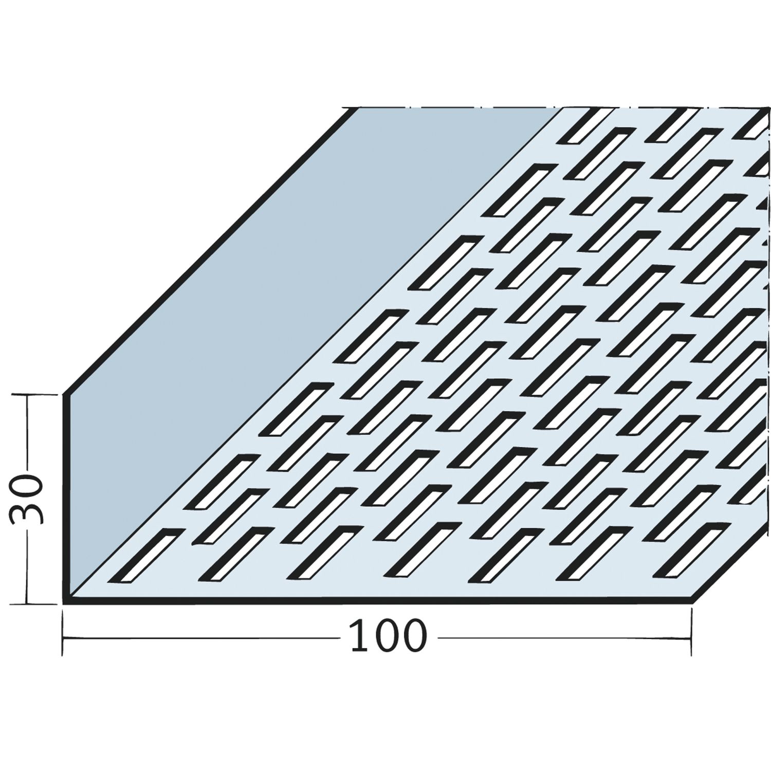 Aluminium Lüftungswinkel 100 x 30 mm (2.5 m)