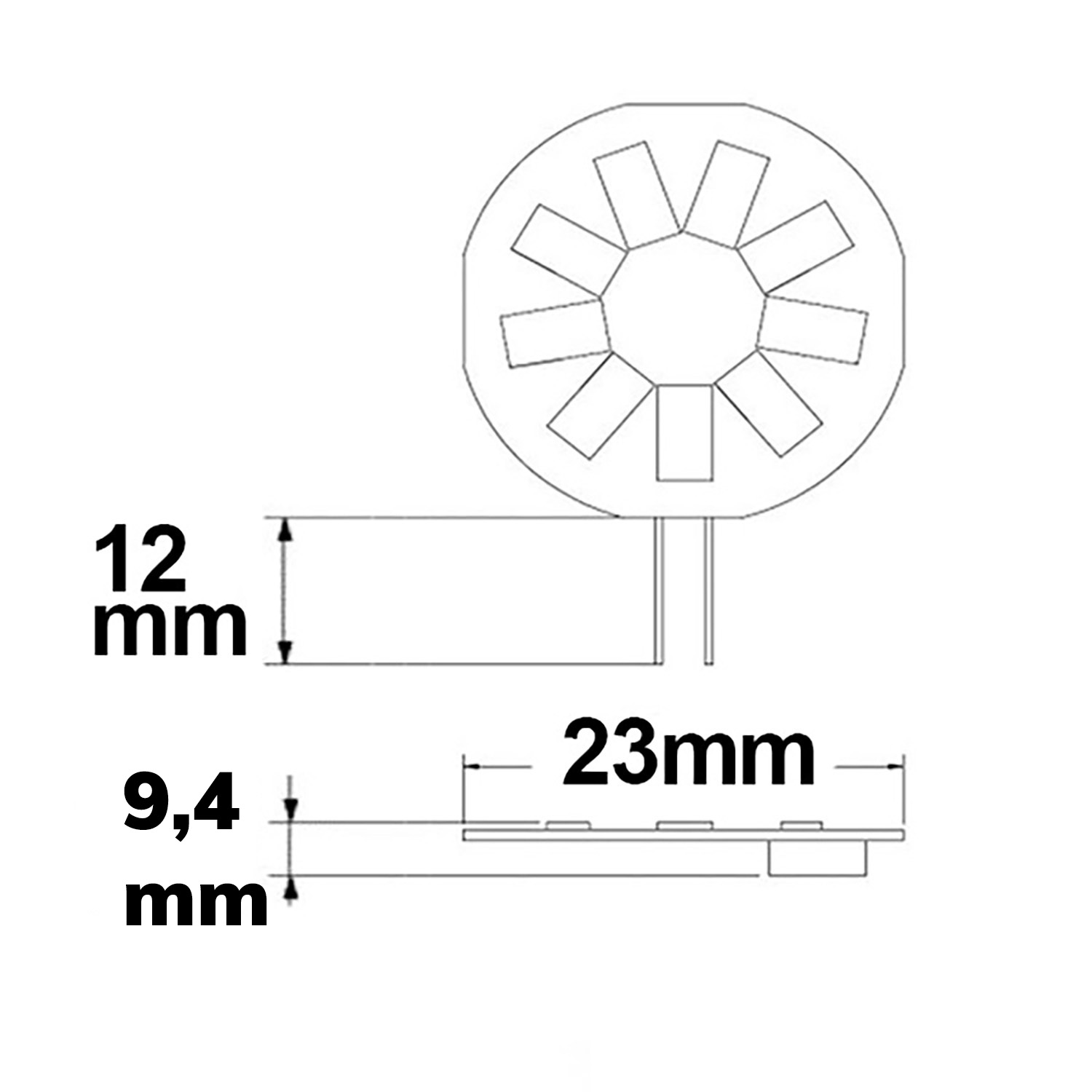 ISOLED G4 LED 9SMD 1,5W warmweiß Pin seitlich