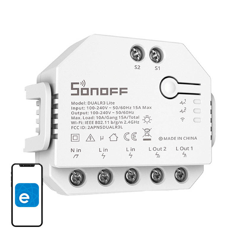 Sonoff Dual-Relais Zwei-Wege-Leistungsmessung Smart Switch DUALR3 Lite
