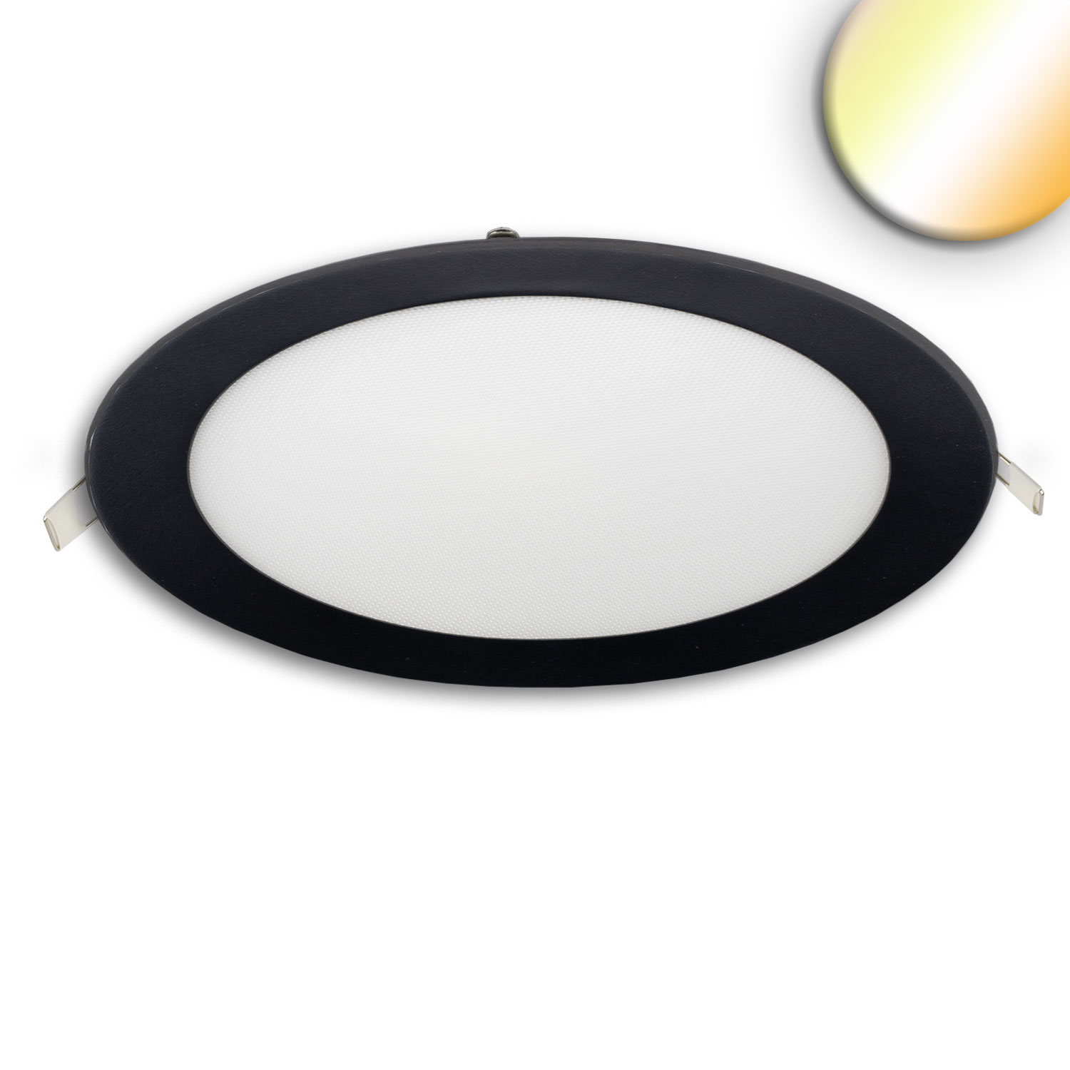 ISOLED LED Downlight 18W rund ultraflach schwarz 225mm ColorSwitch 3000|3500|4000K dimmbar