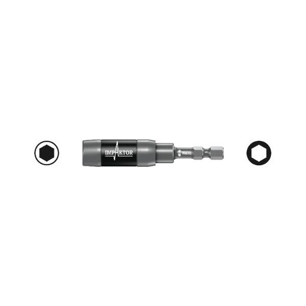 Wera Universal Bithalter Impaktor 897/4IMP R mit Ringmagnet 1/4" sechskant 75mm