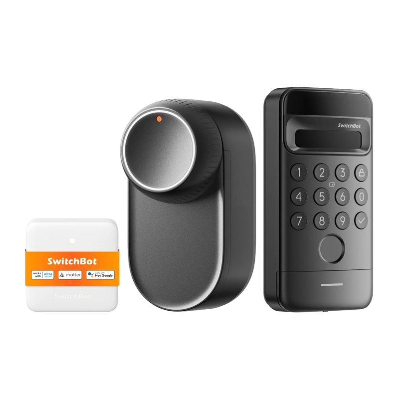 SwitchBot Ultra 3-in-1 smart lock mit Hub Mini Matter control panel und Vision keypad