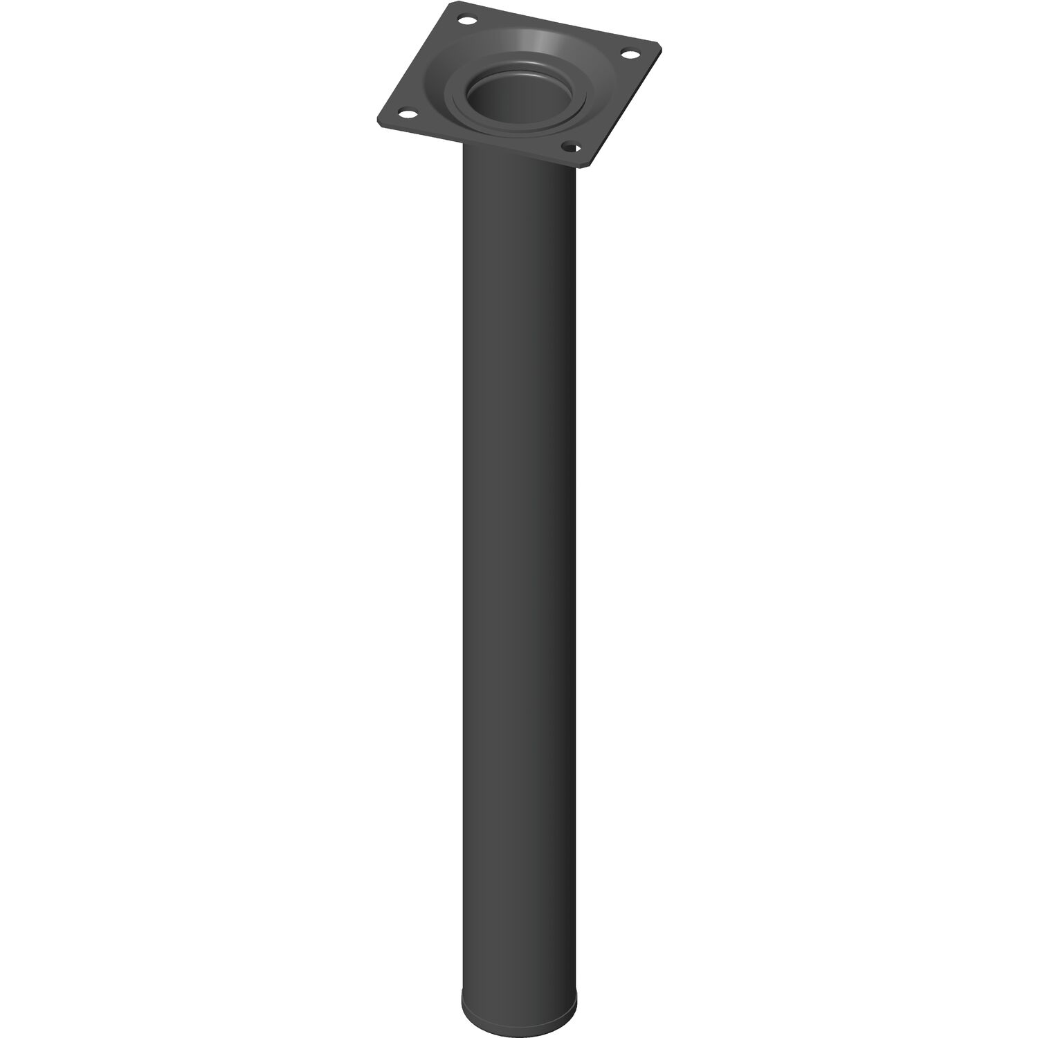Möbelfuß Rundrohr ø 30 mm, Länge 300 mm, Stahl schwarz
